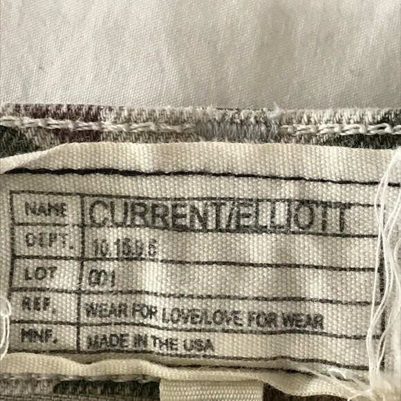 Current/Elliott The Multi Zip Stiletto Jeans Women 30 Green Camouflage Mid Rise - Picture 3 of 16